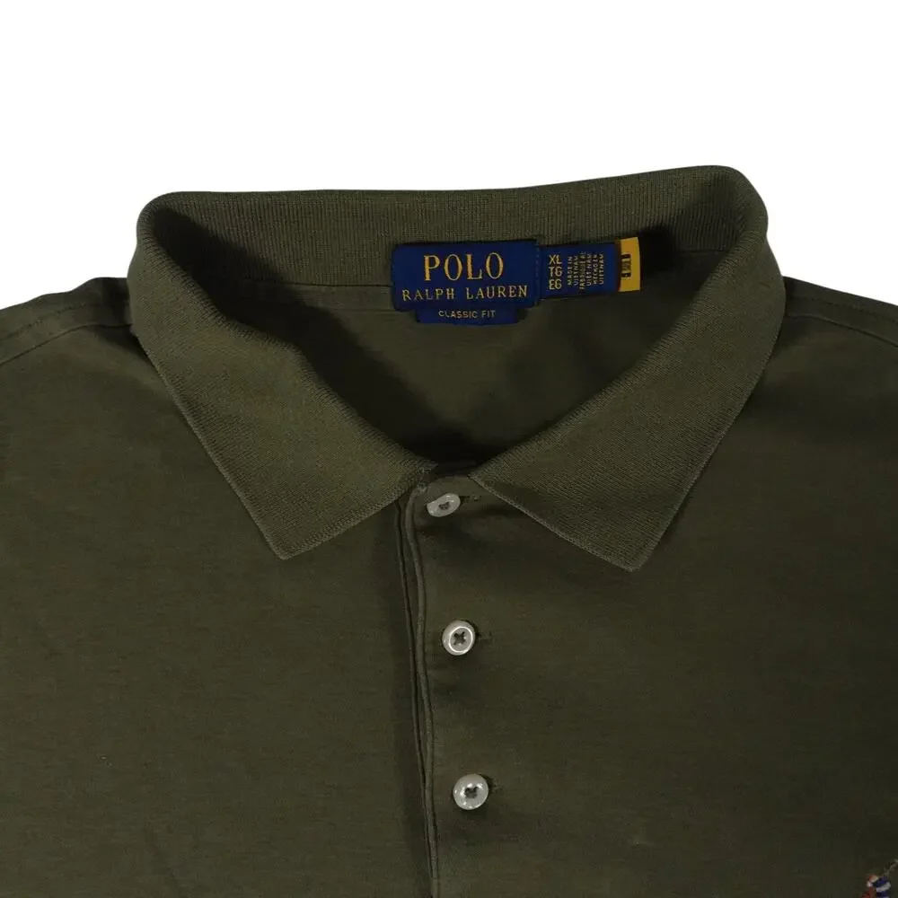 Ralph Lauren Flesh Pony Army Green Golf Polo Shirt Men's Classic Fit XL
